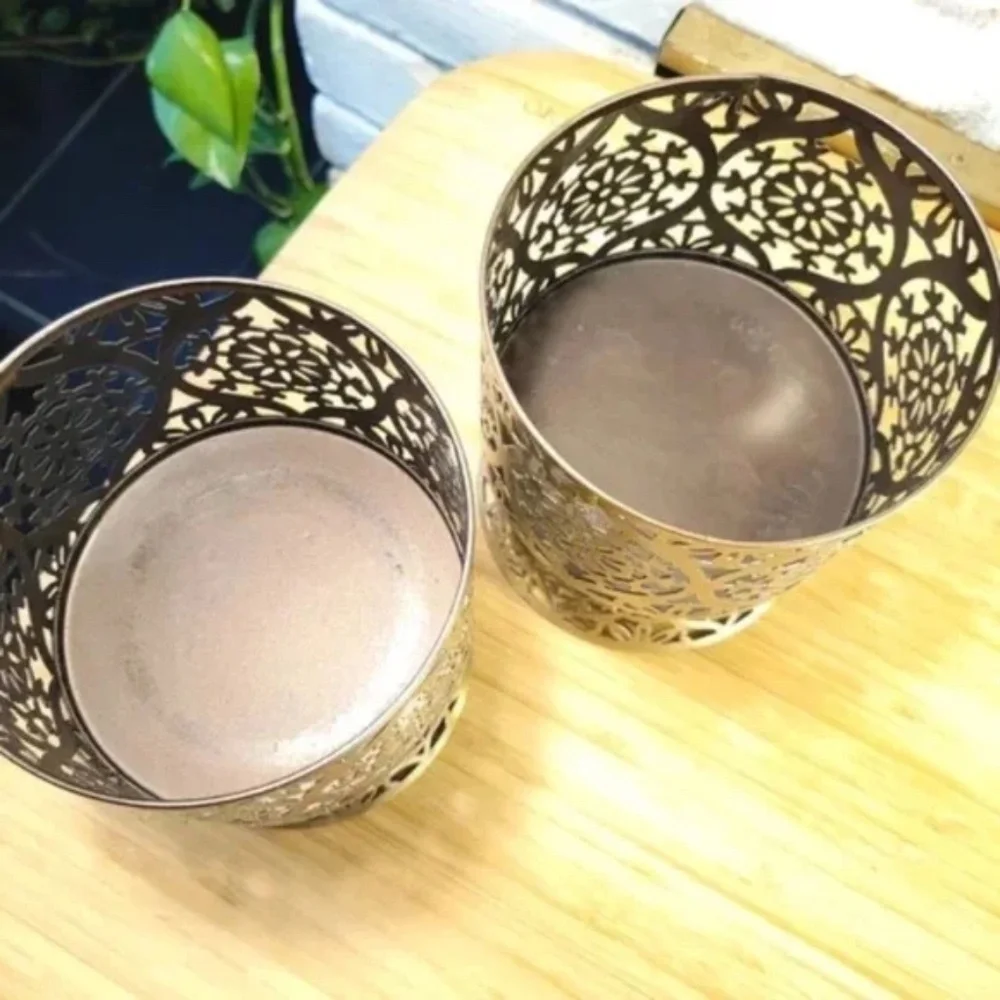 Pair of Perforated Metal Candle Sleeves or Holders - Picture 6 of 8